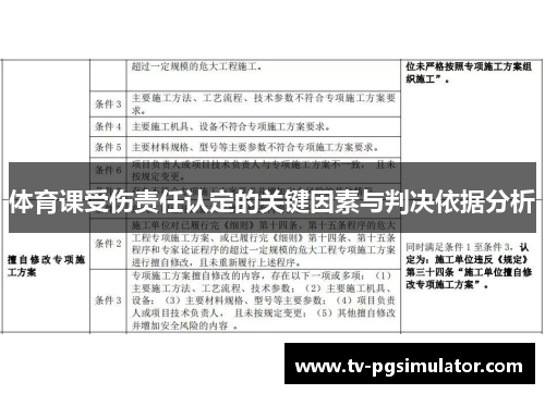 体育课受伤责任认定的关键因素与判决依据分析